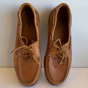 Bass Men's Brown Leather Boat Shoes